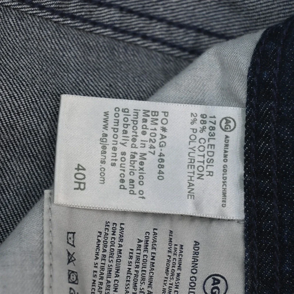 Adriano Goldschmied 40x34 Dark Rinse Stretch Denim Tellis Modern Slim Mens Jeans
